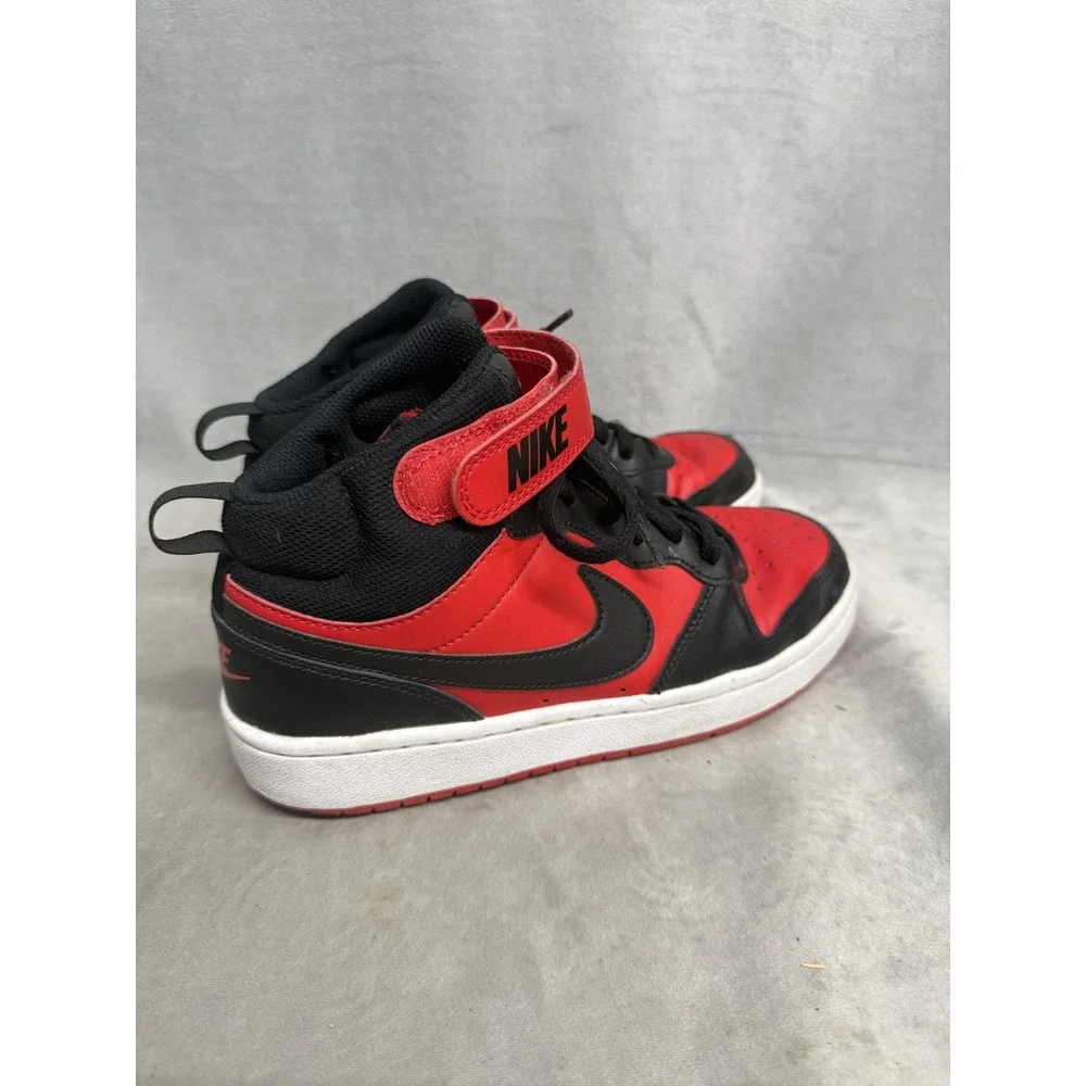 Nike Court Borough Mid 2 Shoes Youth Size 5.5Y Red Black Sneakers CD7782-602